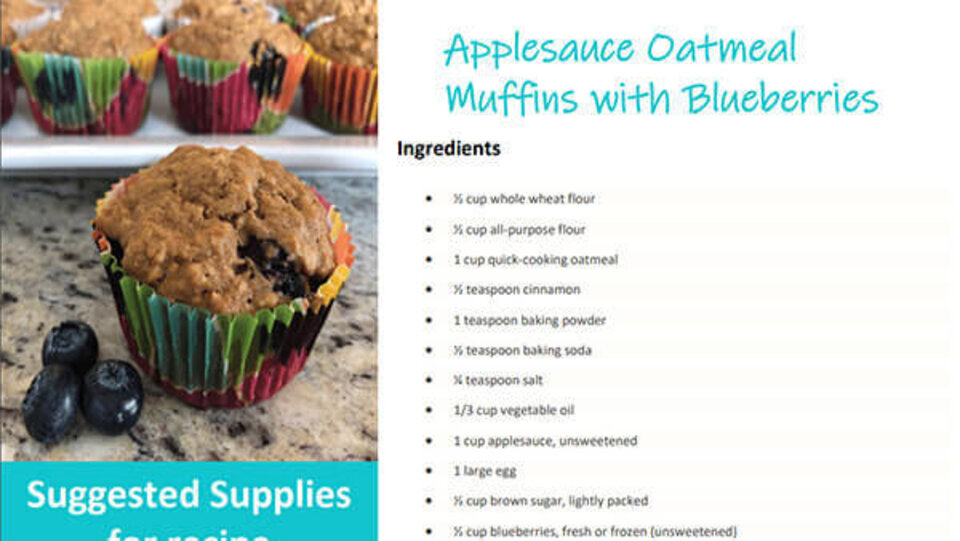 Applesauce Oatmeal Muffins with Blueberries