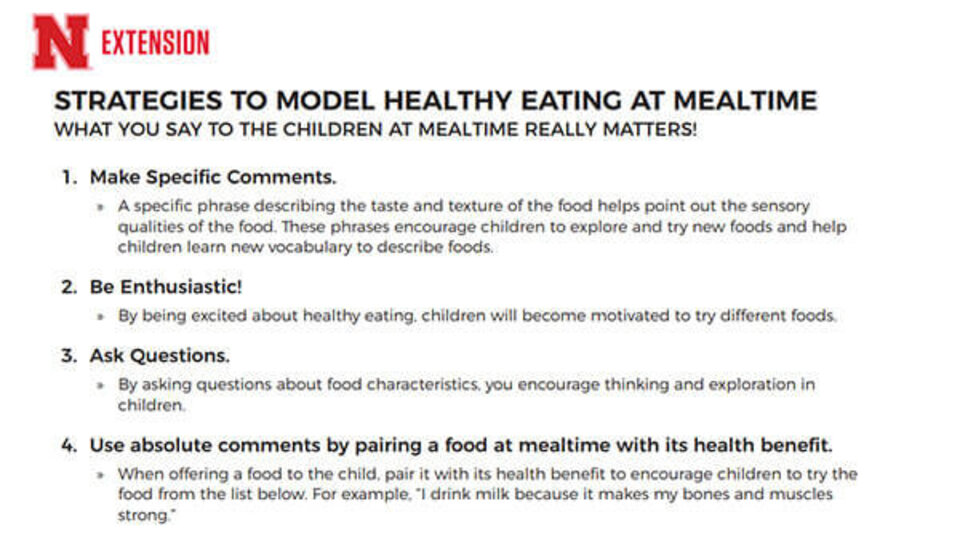 Strategies to Model Healthy Eating at Mealtime