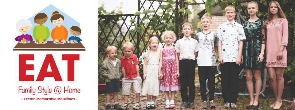 Group of children sorted by size.